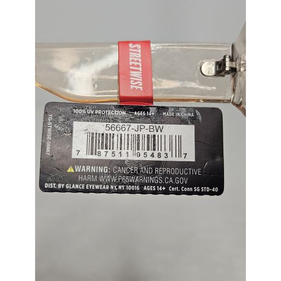 New Streetwise Elegance Rectangle Slick Modernist Clear Pink Sunglasses UV 400 - Picture 6 of 6